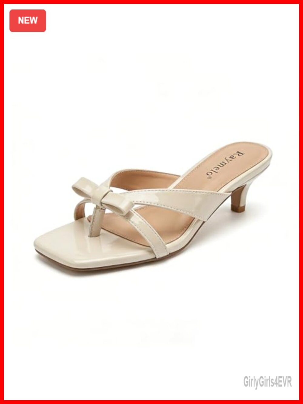 Faux Leather Square Toe Kitten Heel Mules Slip On Dressy Sandals